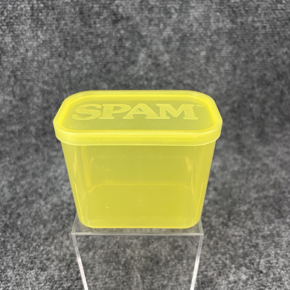 Vintage Spam Hormel Storage Keeper Yellow Container Made In USA Reusable